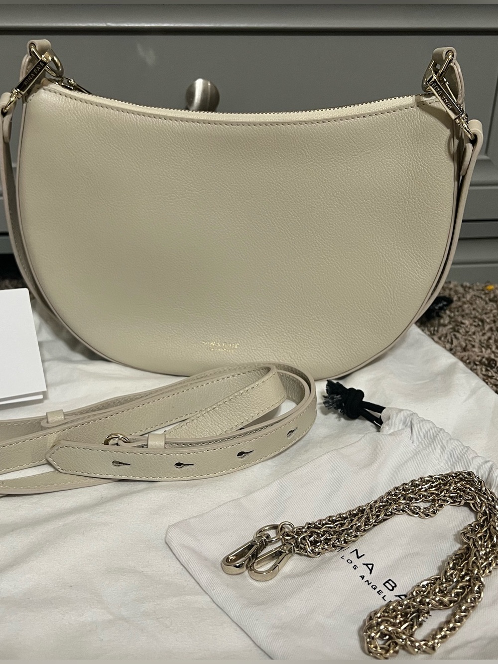 Mina Baie Large Bone Olivia with Two Additional Straps